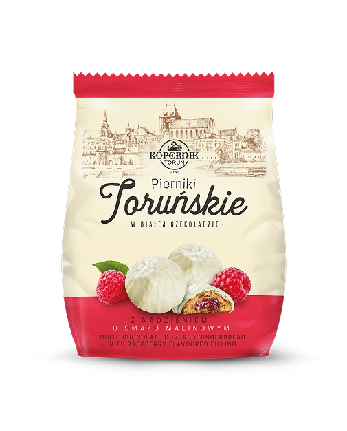 Toruńskie Pierniki w białej czekoladzie Malina